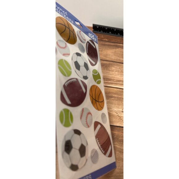 Sticko Themed POPULAR Sports Ball Stickers 16 Pieces 52-38-258 FOOTBALL SOCCER - Picture 4 of 4